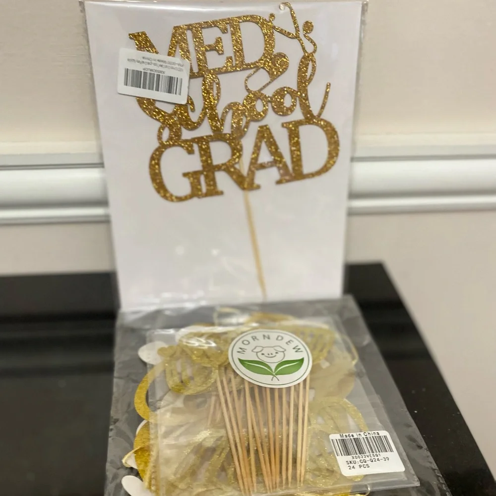 Gold Glitter 'Class of Med school Grad'